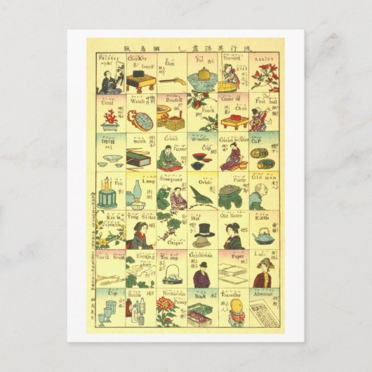  Japans-Engelse vertaaltabel Briefkaart (Voorkant)