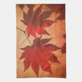 Japans esdoorn boomblad oranje script herfst theedoek (Verticaal)