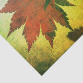 Japans esdoornblad en script herfst rood groen gou tissuepapier (Detail)