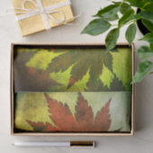 Japans esdoornblad en script herfst rood groen gou tissuepapier (Geschenk)