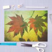 Japans esdoornblad en script herfst rood groen gou tissuepapier (Craft)