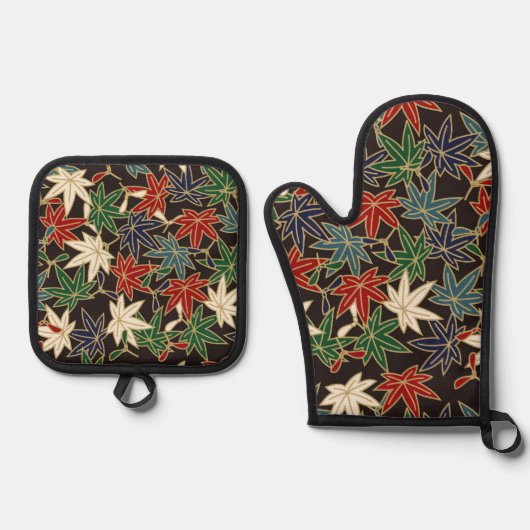 Japans Esdoornblad Ovenwant & Pannenlap Set (Voorkant)