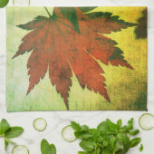 Japans esdoornblad script herfst rood groen elegan theedoek (Gevouwen)