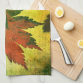 Japans esdoornblad script herfst rood groen elegan theedoek (Quarter Fold)