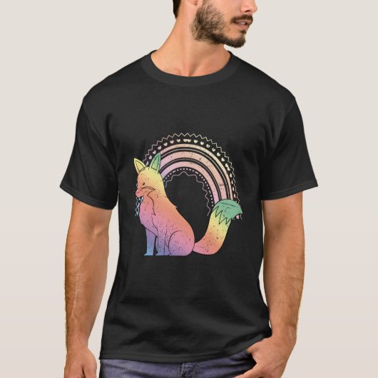 Japans Esthetisch Ga Dier Regenboog Pastel Gothic  T-shirt (Voorkant)