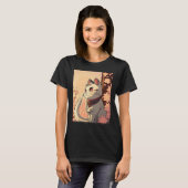 Japans Esthetisch Leuke kat japan Sakura Cherry Bl T-shirt (Voorkant volledig)