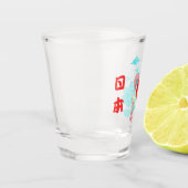 Japans esthetisch meisje in Kimono Glass Shot Glas (Links)