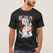 Japans esthetisch meisje Kawaii Kitsune Masker T-shirt (Voorkant)