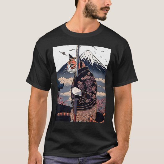 Japans Esthetisch Sakura Cherry Blossoms samurai T-shirt (Voorkant)