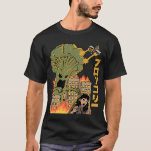Japans eten broccoli aanval kaiju anime t-shirt