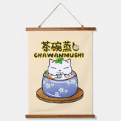 Japans eten Chawanmushi Kat Hangend Wandkleed (Voorkant)