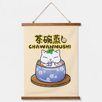 Japans eten Chawanmushi Kat Hangend Wandkleed
