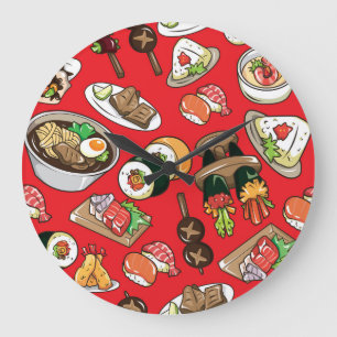 Japans eten: naadloos cultureel patroon grote klok
