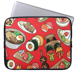 Japans eten: naadloos cultureel patroon laptop sleeve
