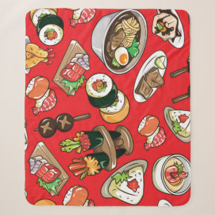 Japans eten: naadloos cultureel patroon sherpa deken