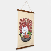 Japans eten Sukiyaki Cat Hangend Wandkleed (Gebogen)