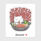 Japans eten Sukiyaki Cat Sticker (Vel)
