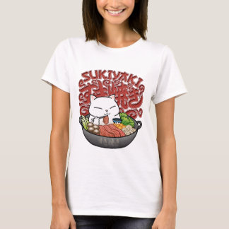 Japans eten Sukiyaki Cat T-shirt