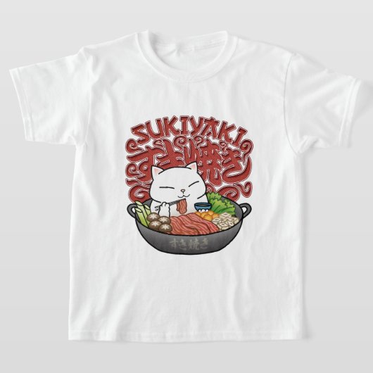 Japans eten Sukiyaki Cat T-shirt (Laagn)