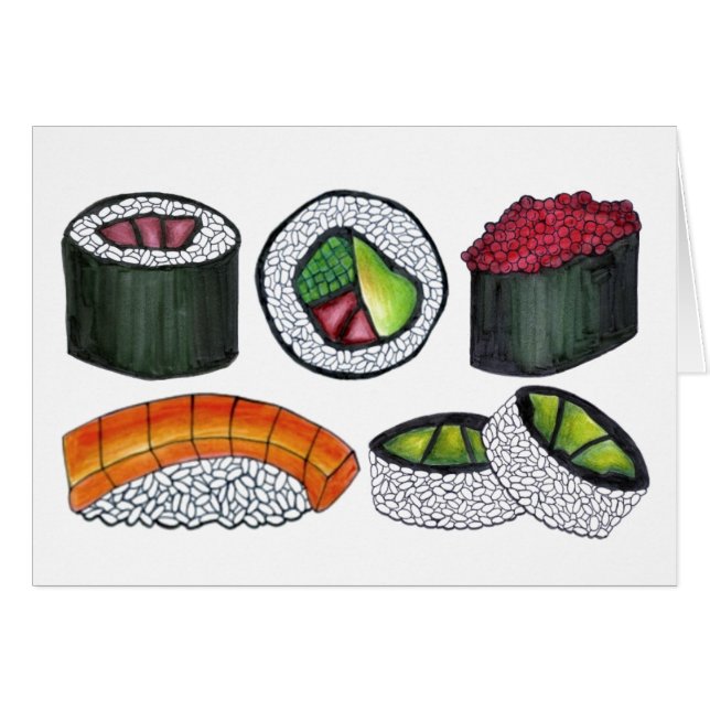 Japans eten Sushi Maki Californië Rolls Nigiri (Voorkant Horizontaal)