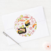 Japans eten: Sushi Pattern 2 Ronde Sticker (Envelop)
