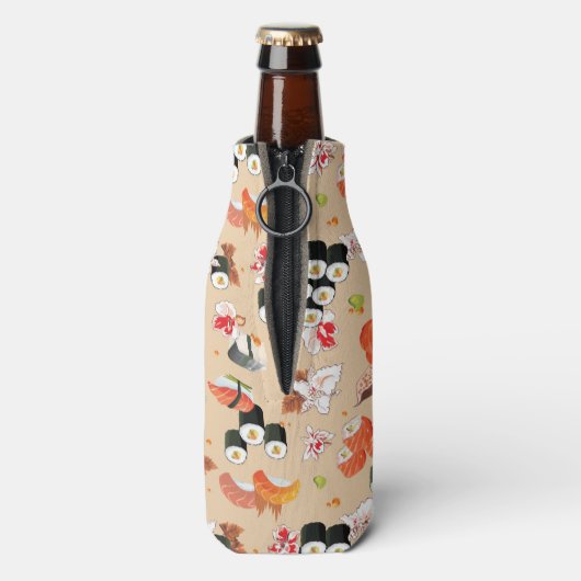 Japans eten: Sushi Pattern 3 Flesjeskoeler (Fles Achterkant)