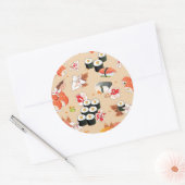 Japans eten: Sushi Pattern 3 Ronde Sticker (Envelop)