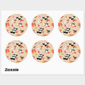 Japans eten: Sushi Pattern 3 Ronde Sticker (Vel)