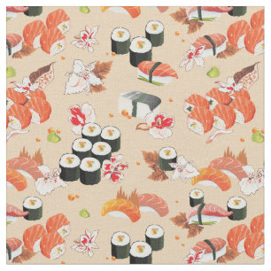 Japans eten: Sushi Pattern 3 Stof