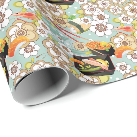 Japans eten: Sushi Pattern 4 Cadeaupapier (Rol Hoek)