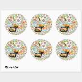 Japans eten: Sushi Pattern 4 Ronde Sticker (Vel)