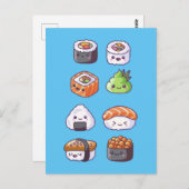 Japans eten sushi roll briefkaart (Voorkant / Achterkant)