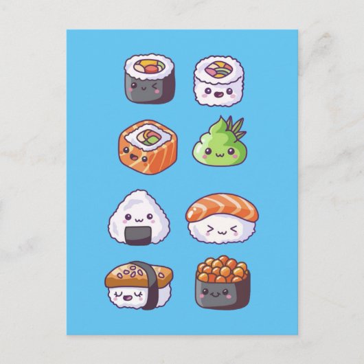 Japans eten sushi roll briefkaart (Voorkant)