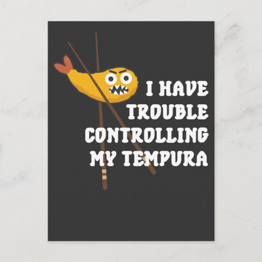 Japans eten Tempura Chopsticks Fried Shrimps Briefkaart (Voorkant)