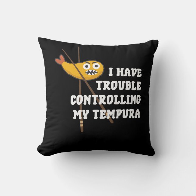 Japans eten Tempura Chopsticks Fried Shrimps Kussen (Voorkant)