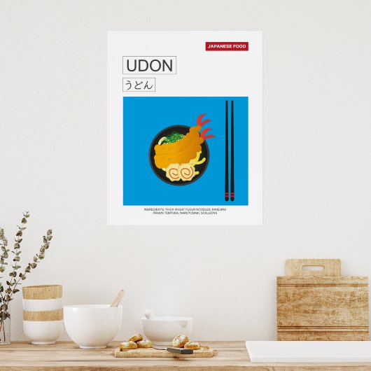 Japans eten Udon Noodles Wall Art Poster (Keuken)
