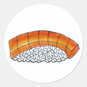 Japans Eten Zalm Nigiri Sushi Restaurant Maki Ronde Sticker (Voorkant)