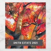 Japans etiket voor waterverf van kunstwijn (Enkel label)