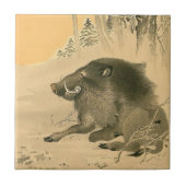 japans everzwijn schilderen varkensjaar zodiac Teg Tegeltje (Voorkant)