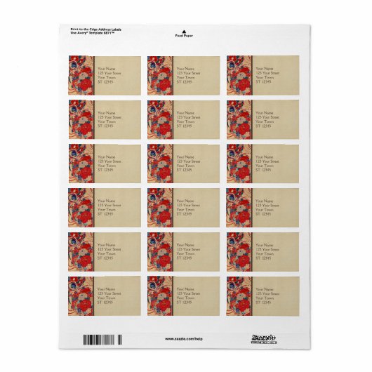 Japans Fabric-adreslabel Etiket (Full Sheet)