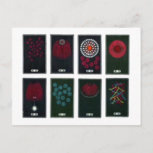 Japans Fireworks-grafisch ontwerp, 19e eeuw Ca Briefkaart (Voorkant)