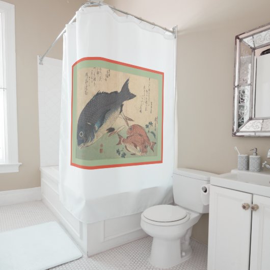  JAPANS FISH DESIGN Shower Curtain Douchegordijn (In situ)