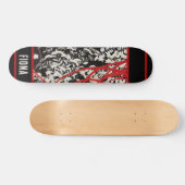 Japans Floral Black Skateboard (Horizontaal)