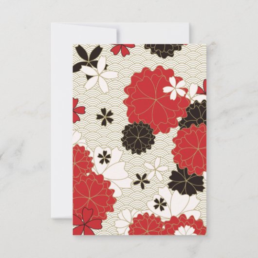 Japans  Floral Pattern Bedankkaart (Achterkant)