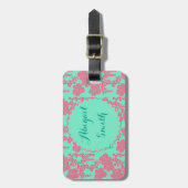Japans Floral Pattern gepersonaliseerd Bagagelabel (Voorkant verticaal)