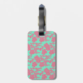 Japans Floral Pattern gepersonaliseerd Bagagelabel (Achterkant verticaal)