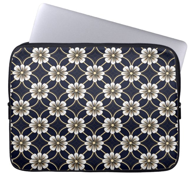 Japans Floral Pattern Laptop Sleeve (Voorkant)