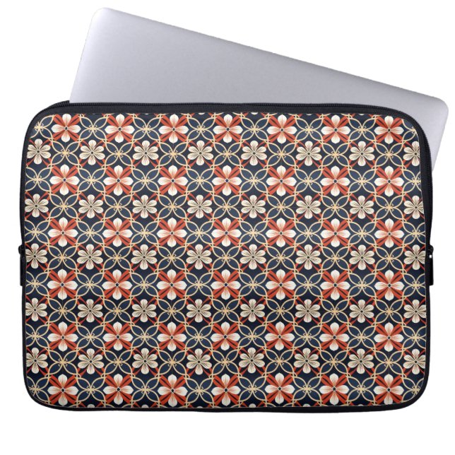 Japans Floral Pattern Laptop Sleeve (Voorkant)