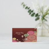 Japans Floral Pattern Visitekaartje (Staand voorkant)