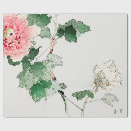 JAPANS FLOWER WOODBLOCK AFDRUKpapier Cadeaupapier